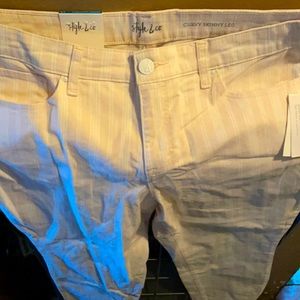 Style & co pink and white striped Jeans